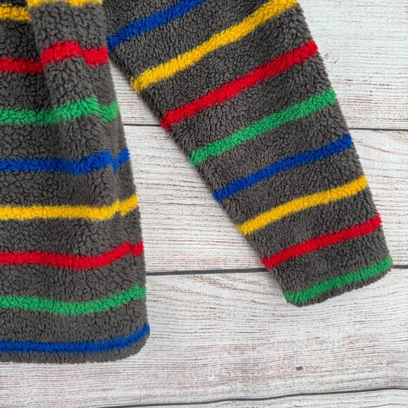 Hanna Andersson‎ Striped Fuzzy Fleece 1/4 Zip Jacket Youth Size 140/US 10 Gray - Picture 6 of 13